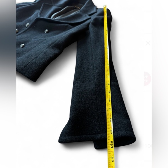 Vintage Escada Wool Cashmere Double Breasted Belted Blazer EU 36 Black Designer - Picture 8 of 12